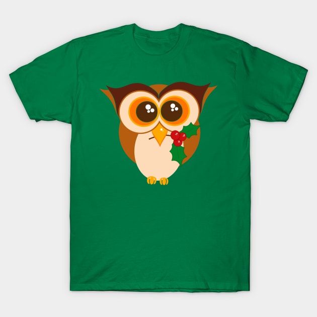 Christmas Owl T-Shirt by AlondraHanley
